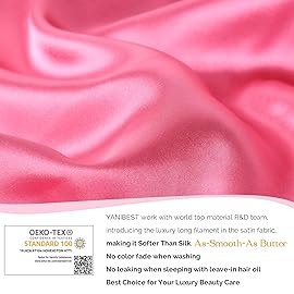 YANIBEST Long Bonnet Satin Bonnet for Sleeping Braid Bonnet with Tie Band Silk Sleep Bonnet for Women Locs Hot Pink