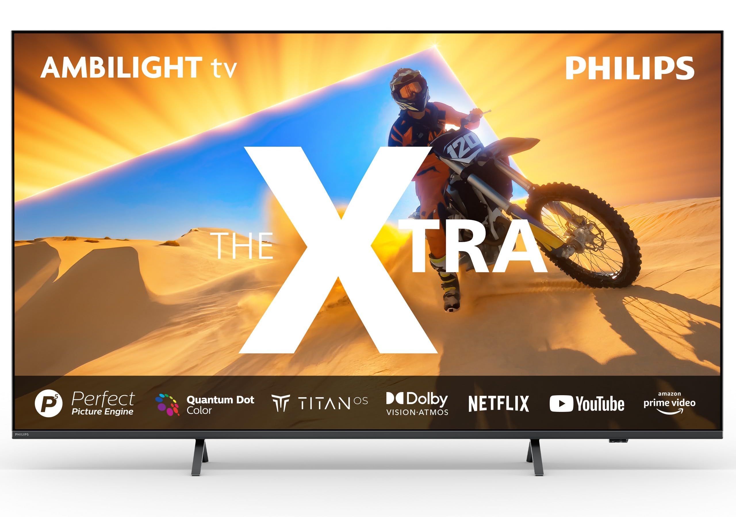 Philips Ambilight The Xtra 75PML9009 Smart TV 4K Quantum Dot MiniLED - Schermo da 75" con processore di immagini P5 Perfect Ultra HD, Titan OS, Dolby Vision e Dolby Atmos Audio - Grigio Antracite