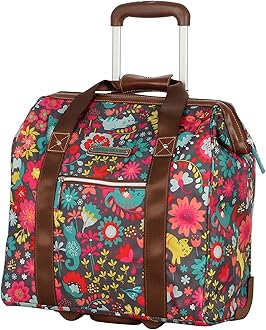 Lily BloomDesign Pattern Carry on Bag Wheeled Cabin Tote (Playful Gray)
