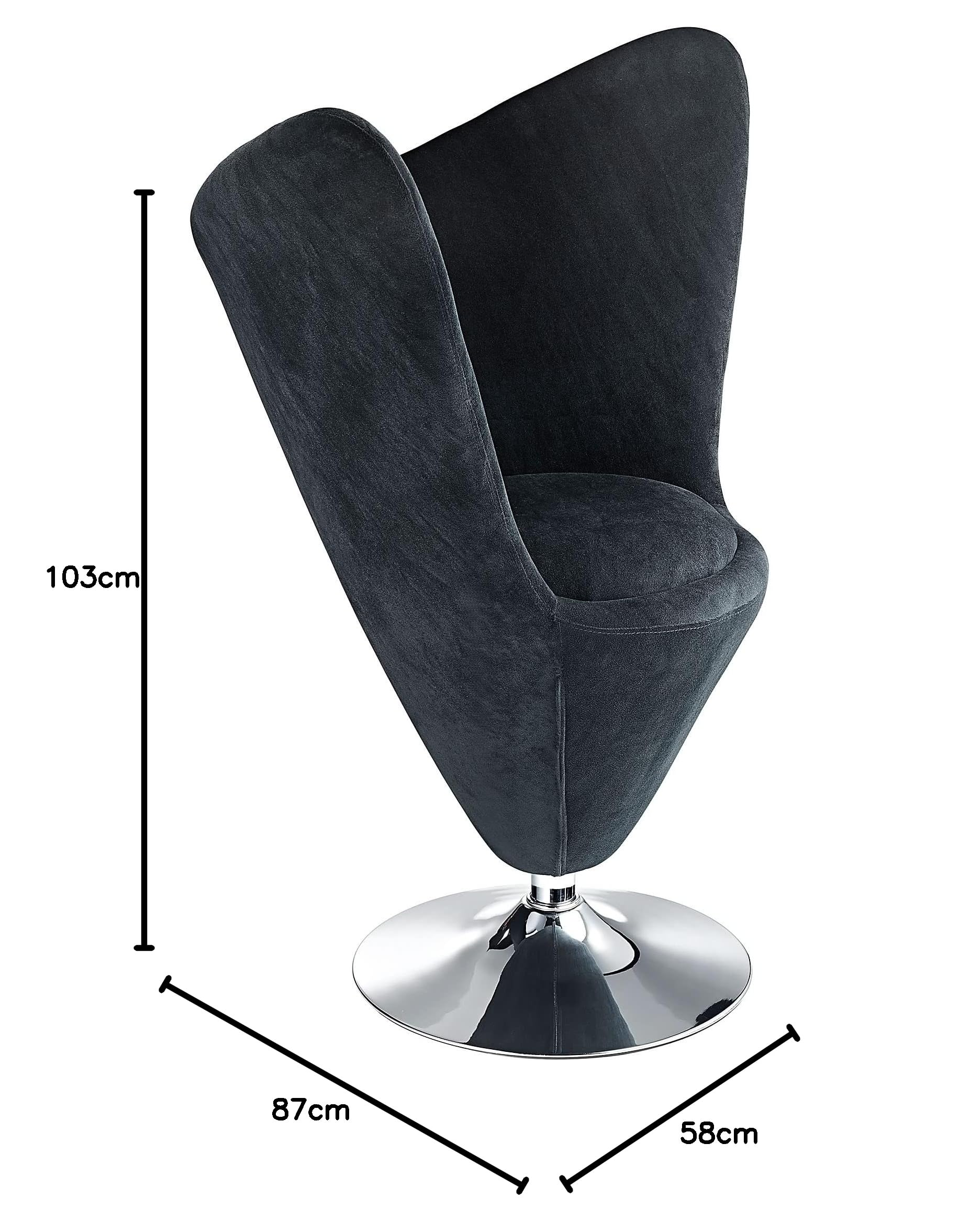 Bar Stools UK Lexus Funky krzesło obrotowe, czarne