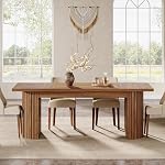 Tribesigns 78.7" Extra Long Dining Table for 6-8 People, Large Farmhouse Kitchen Table with Wooden Tabletop, Rustic Style Rectangular Dinner Table for Dining Room, Kitchen, Living Room, Walnut