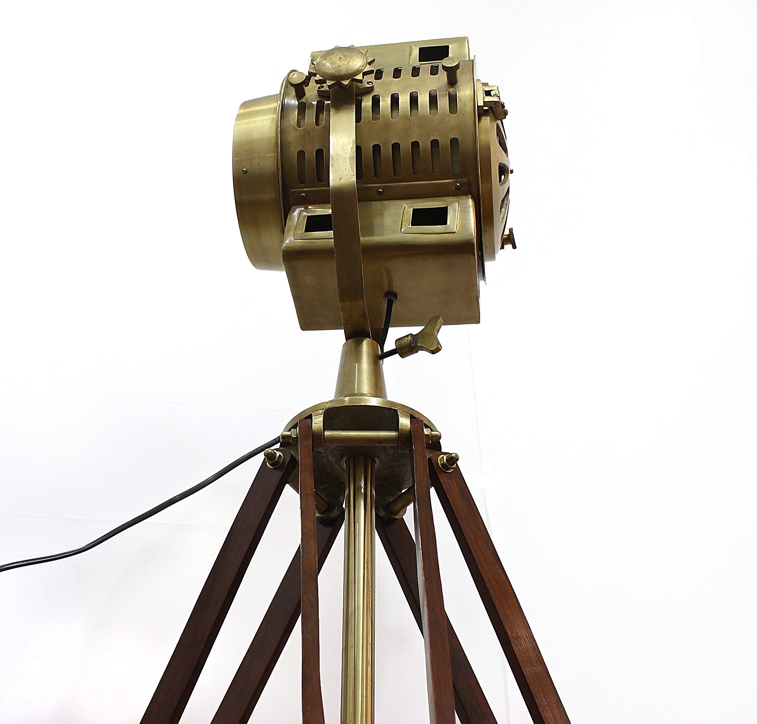 アンティーク調 サーチライト フロアライト 木製三脚 アンティーク調