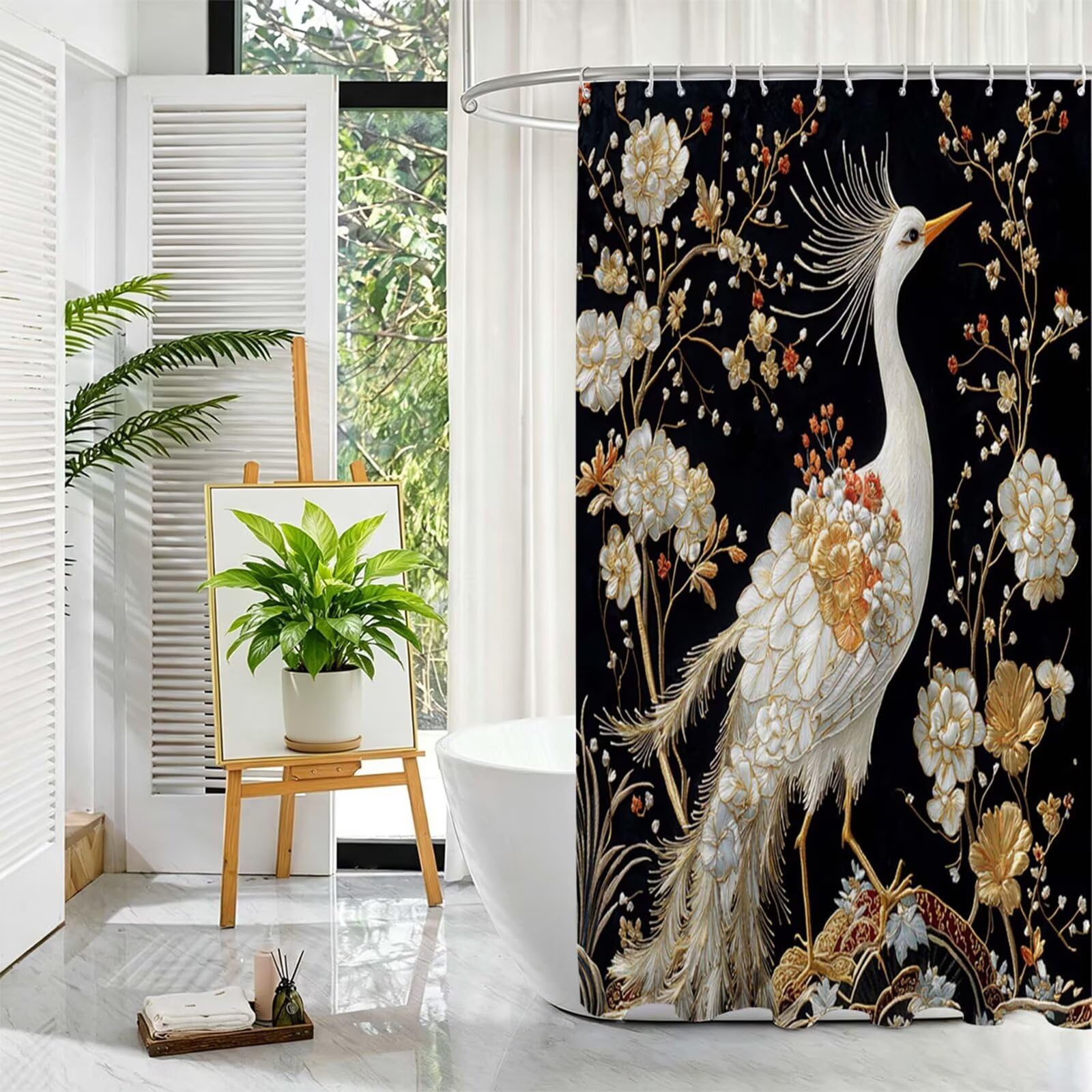 Schwarz Duschvorhang, 120x200cm Duschvorhang Badewanne L-264