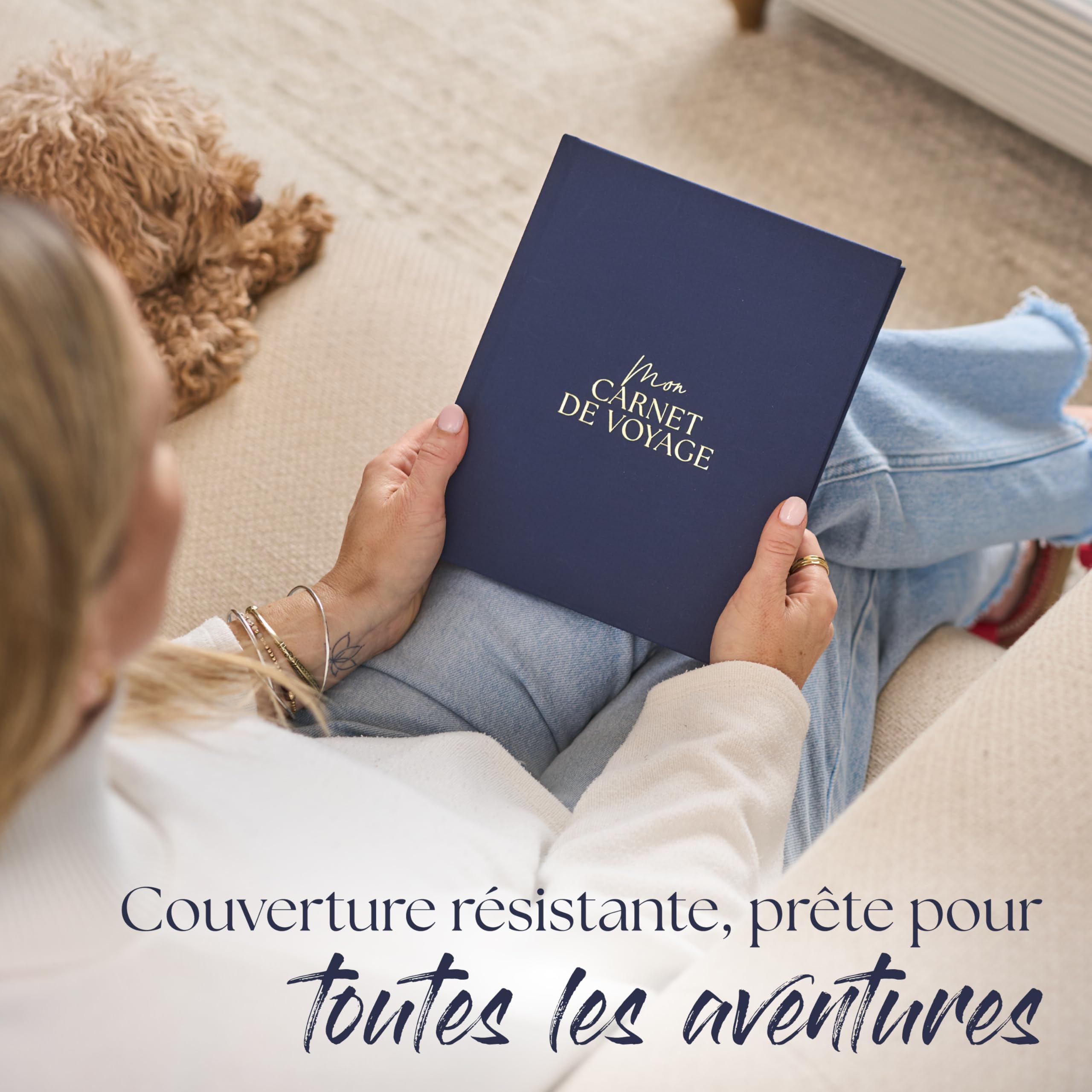 Carnet de Voyage à Remplir Journal de Voyage Cahier de Voyage Livre de Souvenirs Adulte Bucket List 16 Voyages Bleu marine
