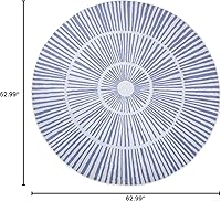 Vista 2 de Alfombra abstracta moderna de 5.2 pies, redonda, contemporánea, suave, azul, antideslizante, para dormitorio, sala de estar, dormitorio, vestidor
