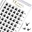 QUEWEL Cluster Lashes 72 Pcs Wide Stem Individual Lashes C/D Curl 8-16mm Length DIY Eyelash Extension False Eyelashes Soft for Personal Makeup Use at Home (H03-C-14)