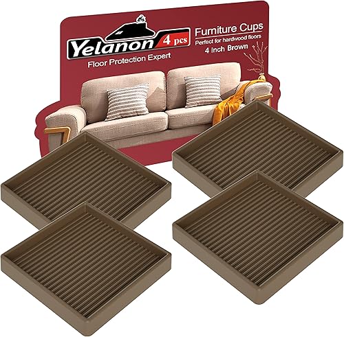 Miniatura 64 de Yelanon Almohadillas antideslizantes para suelos de madera dura, 8 posavasos de muebles de 3 pulgadas, agarres antideslizantes para muebles, patas