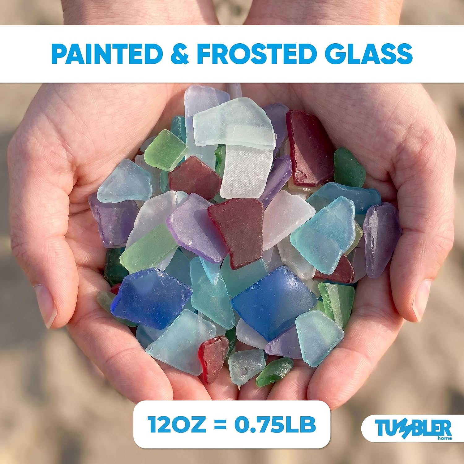 Sea Glass for Crafts, Frosted and Tumbled Seaglass Vase Filler, Smooth Bulk Sea Glass for Home Decor, Beach Weddings, DIY Craft Supplies or Crafting Seaglass Christmas Tree (Assorted, 12oz)