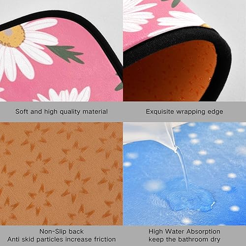 Miniatura 10 de KFBE Juego de 2 tapetes de cocina de flor de pascua de Navidad, antideslizantes, para el suelo, alfombra impermeable para el hogar, oficina,