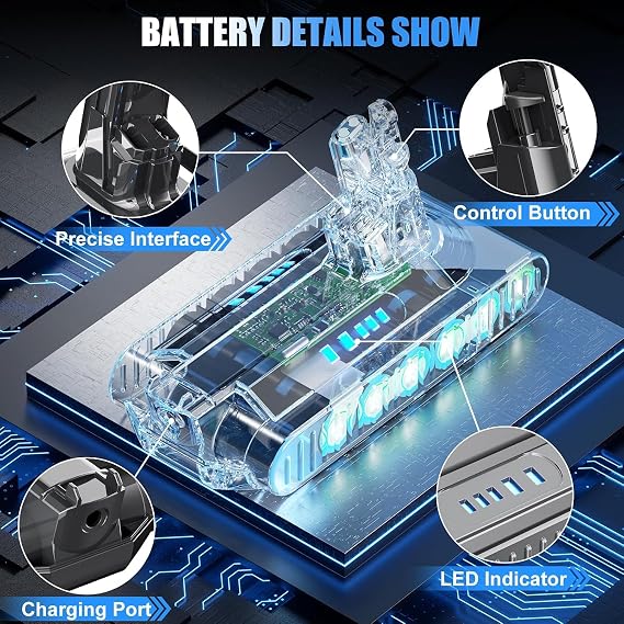 Upgraded 10000mAh Replacement for Dyson V10 Battery SV12 242151, 25.2V Battery Compatible with Dyson V10 Cyclone/Animal/Absolute/Fluffy/Motorhead Cordless Vacuum Cleaner