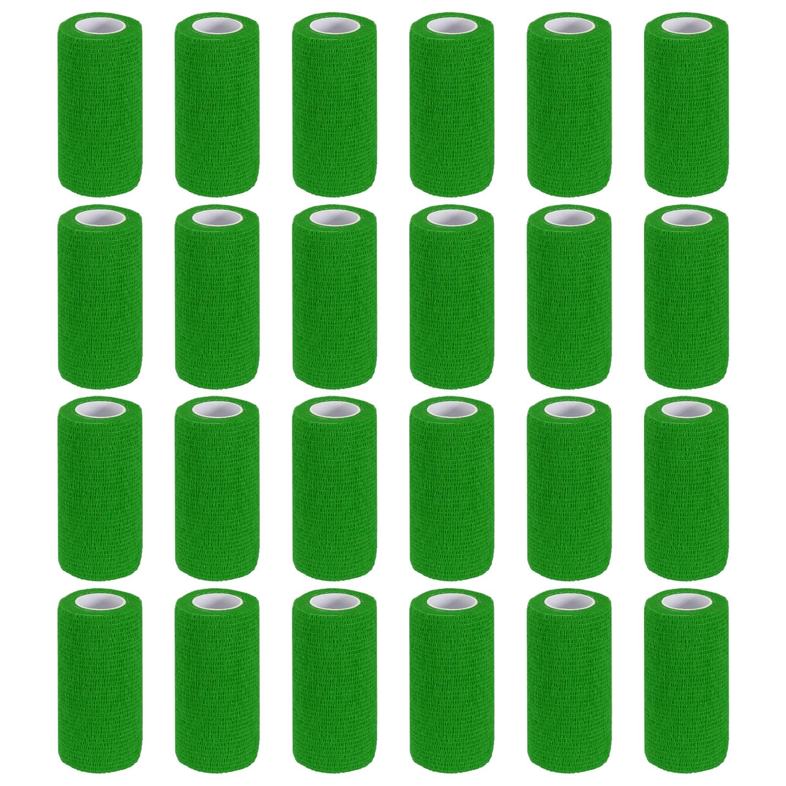 PATIKIL Self Adhesive Bandage Wrap 177" x 4", 24 Pcs Elastic Self Adherent Self Breathable Wrap Tape for Sport Stretch Athletic Wrist Ankle Outdoor Tape, Emerald Green