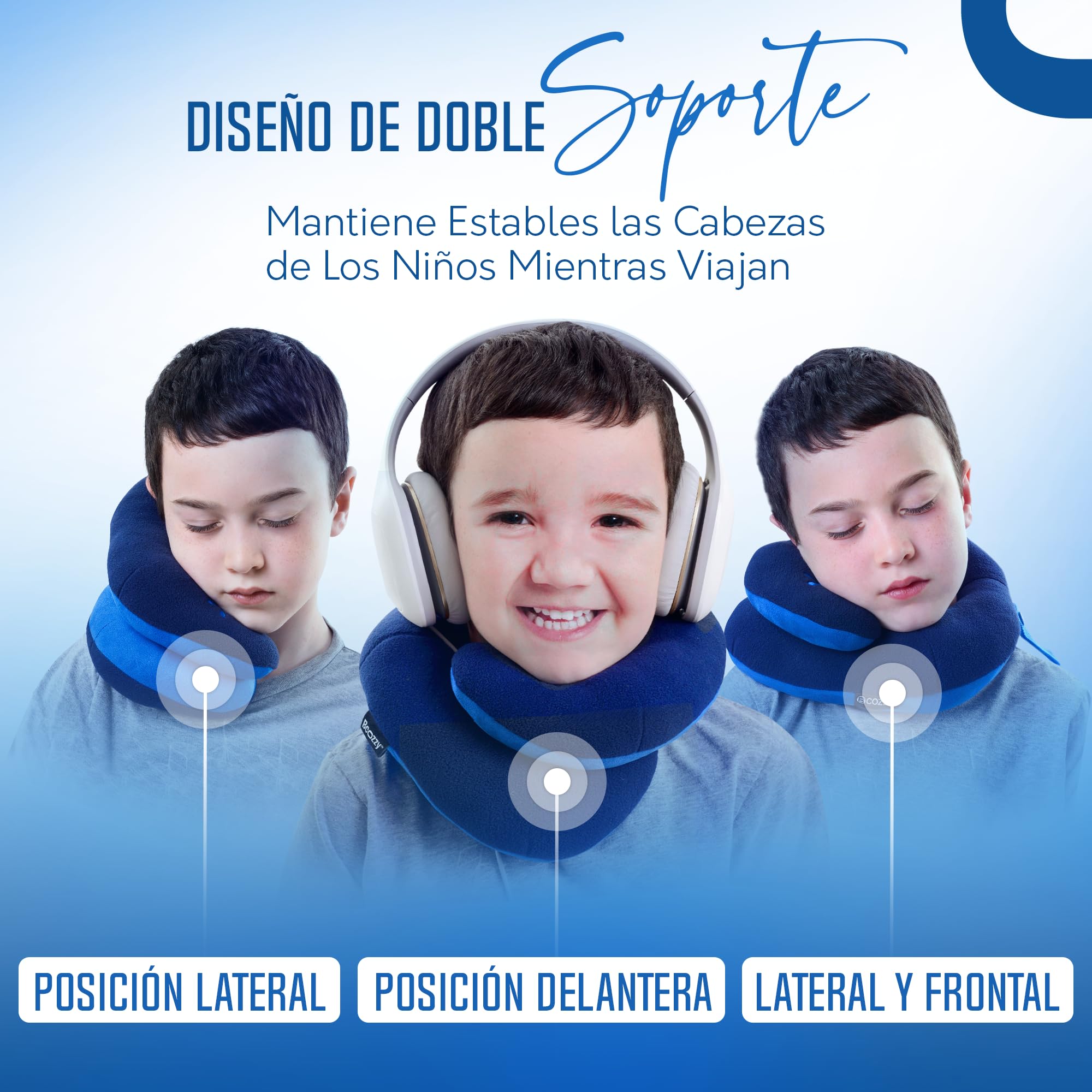 BCOZZY Almohada de Viaje Niños 3-7, Soporte Cabeza y Barbilla, Rosa