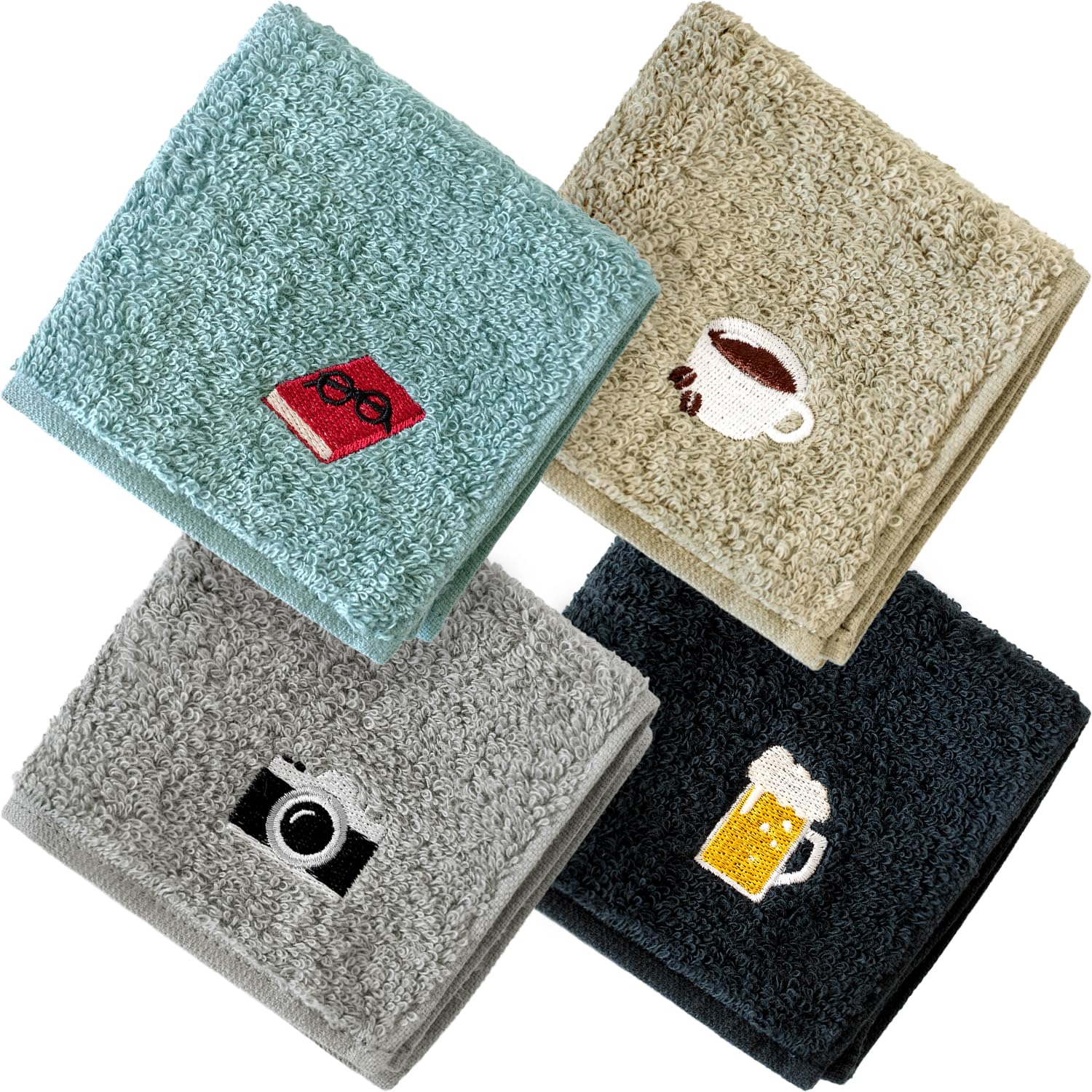 Bloom Imabari Embroidered Handkerchief Set of 4 Cotton 7.9x7.9in Japan