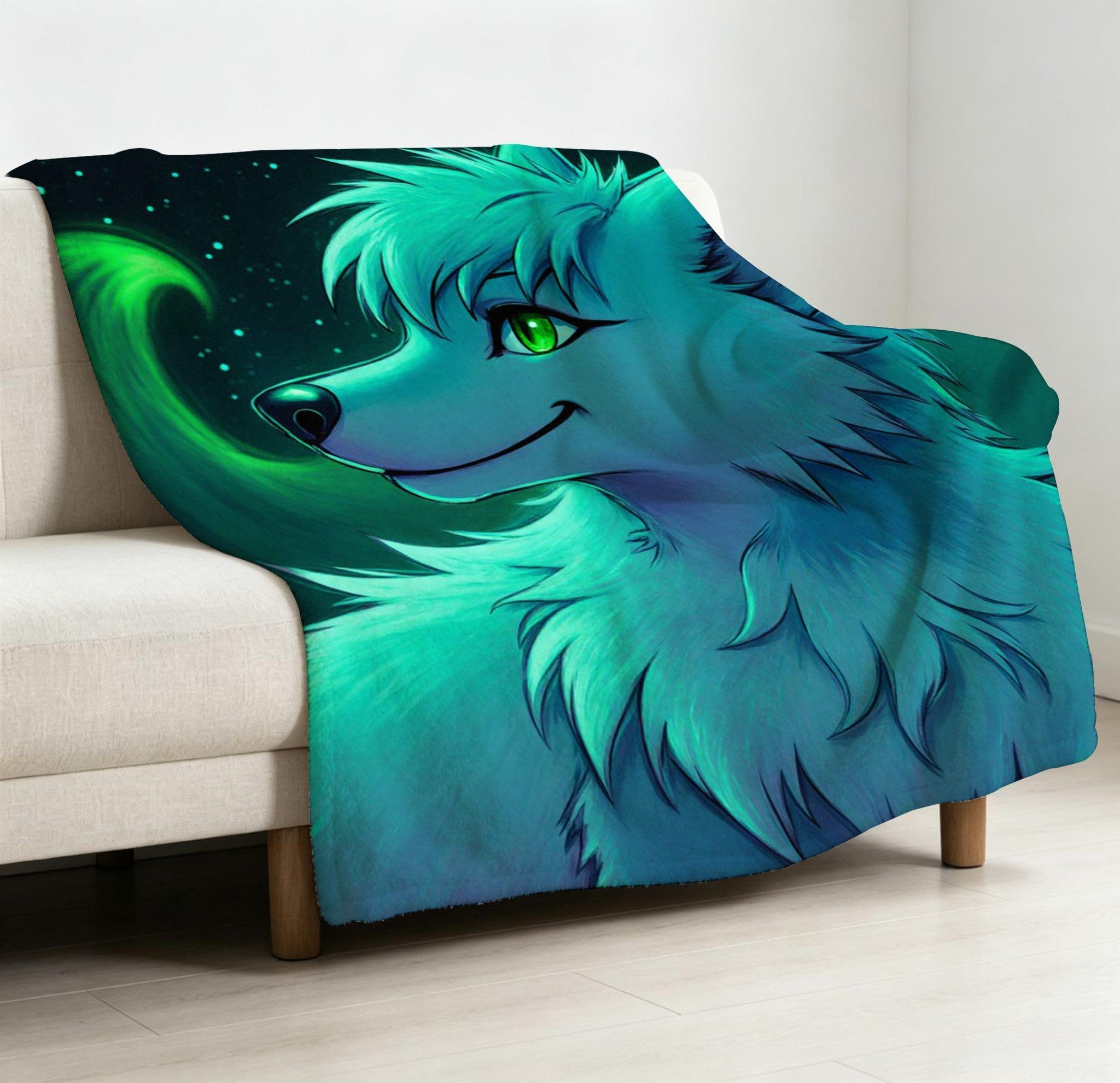 Manta para Sofá 240x260 cm Lobo de Dibujos Animados, Manta de Franela Extra Grande Premium, Ligera y Antiarrugas, Multiusos para Sofá, Picnic, Uso Doméstico y Exterior, AW4338