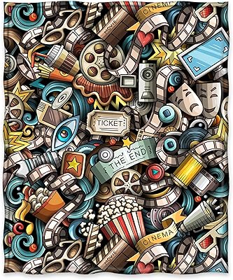 Jekeno Movie Reel Theme Gifts Throw Blanket, Gifts for Women Men Movie Lover, Theater Home Film Cinema Decor Popcorn Gifts for Adult Boy Girl Director, Christmas Birthday Valentines Day Acting Gift