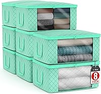 Vista 8 de Sorbus Bolsas de Almacenamiento Medianas para Ropa - Contenedores Plegables para Mantas para Organizar Dormitorio, Armario, Ropa, Edredón