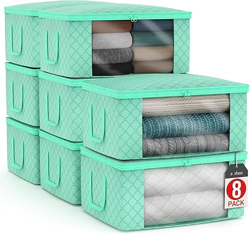 Miniatura 8 de Sorbus Bolsas de Almacenamiento Medianas para Ropa - Contenedores Plegables para Mantas para Organizar Dormitorio, Armario, Ropa, Edredón,