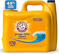 Arm & Hammer Clean Burst Liquid Laundry Detergent, 170 fl oz, 170 Loads, HE Compatible - 2X Stain Fighters + Baking Soda