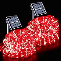 Vista 13 de JMEXSUSS - 100 luces LED solares de cuerda para exteriores, impermeables, 33 pies, luces solares para trampolín con clasificación IP65, 8 modos