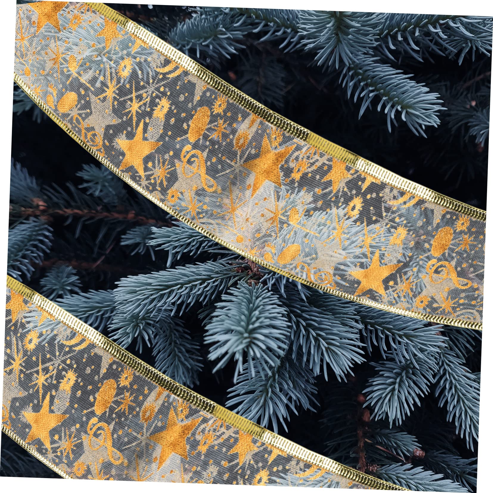 STOBOK 3rollen Weihnachtliches Dekorationsband Glänzendes Weihnachtsbaum-garland-ribbon Mit Festlichem Muster Für Und Partys Für Weihnachtsdekoration Und Bastelprojekte