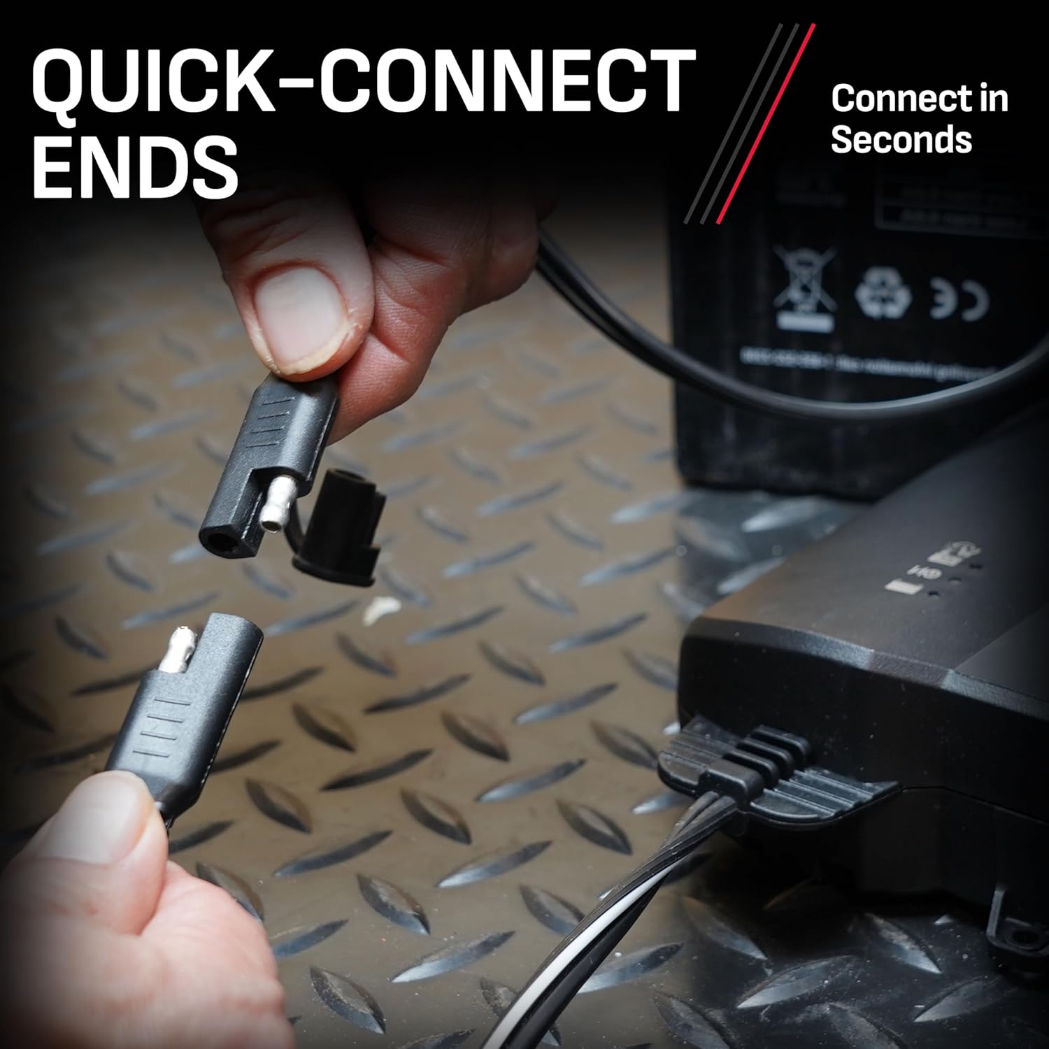 Schumacher Electric Battery Charger Extension Cord with Quick-Connect Ends, EC-25, 25 Feet, Use with Schumacher Battery Chargers and Maintainers