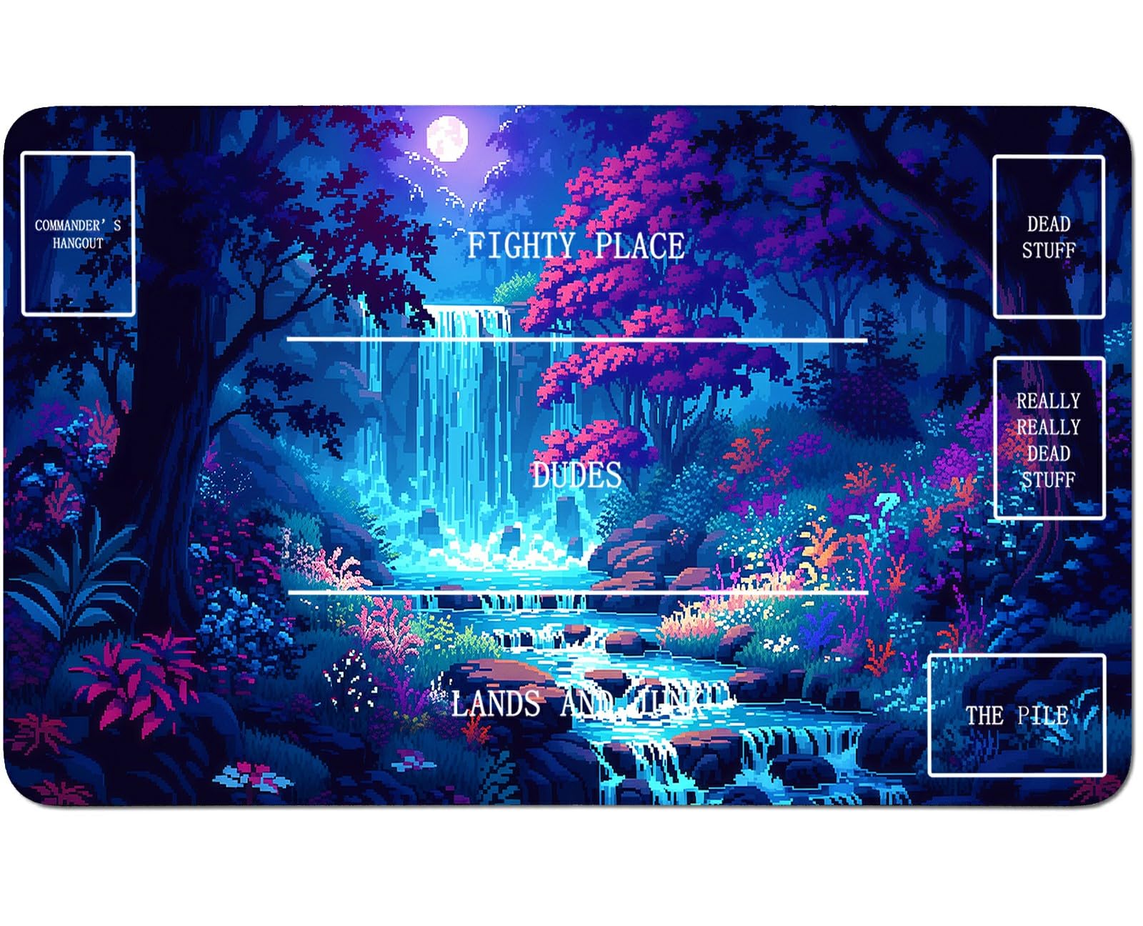 RWUTYTIUL Blue Creek River for TCG Playmat 24 X 14 Inch with Play Zones, Stitched Card Game Mat for Commander Board MTG RPG CCG Desktop Tablet Mouse Pad for Enthusiasts Playing Accessories — image 1