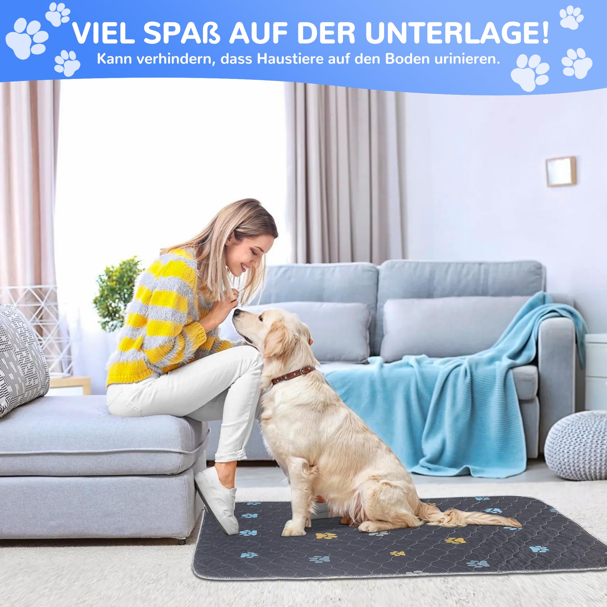 Alfombrilla de orina lavable para mascotas, 2 unidades, 90 x 80 cm, reutilizables, para perros, gatos, conejillos de indias