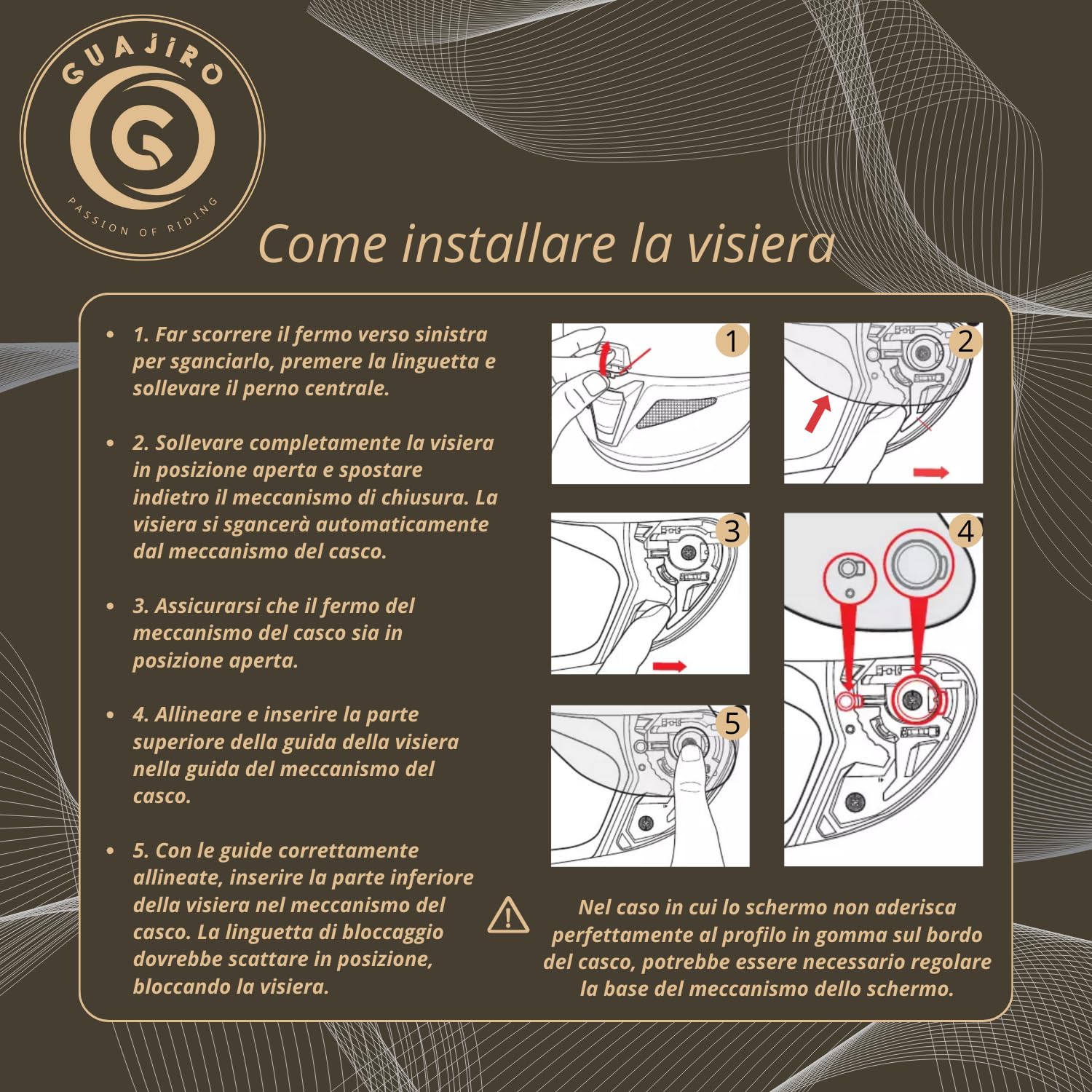 Guajiro - Visiera Casco Compatibile con HJC HJ26 - RPHA11 - HJC RPHA70 - (CARBON) | Schermo Casco con supporto Pinlock Antifog e sistema Tear-off | Policarbonato di Alta Qualità (Rosso)
