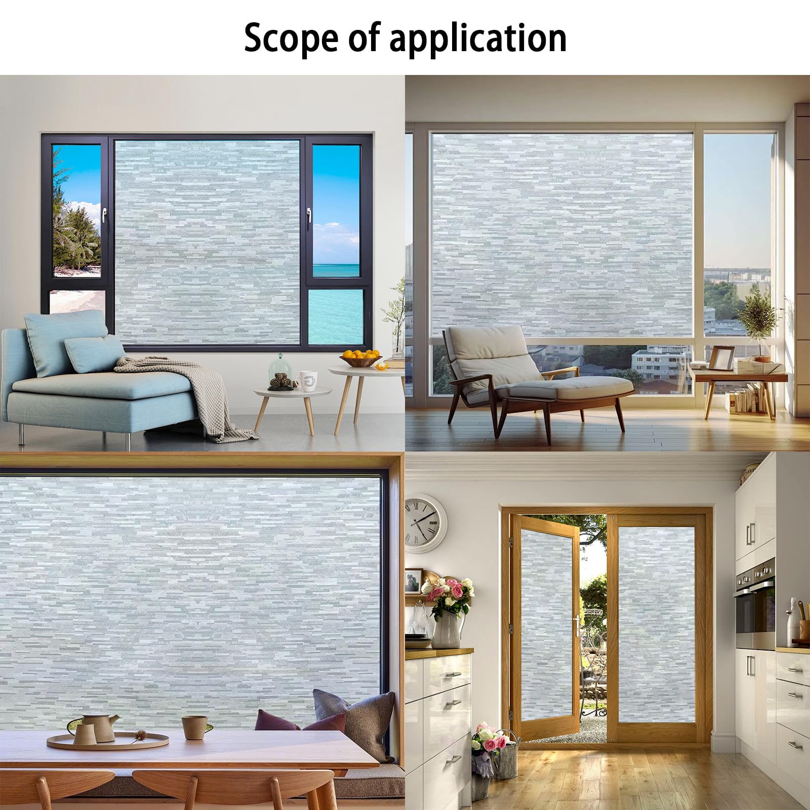 Frosted Window Film 80 x 170 cm Blokująca Promienie Uv, Matowa, Nieprzezroczysta, Zdejmowalna, Przylegająca Elektrostatycznie, Nieprzezroczysta Folia Szklana, Imitacja słojów drewna