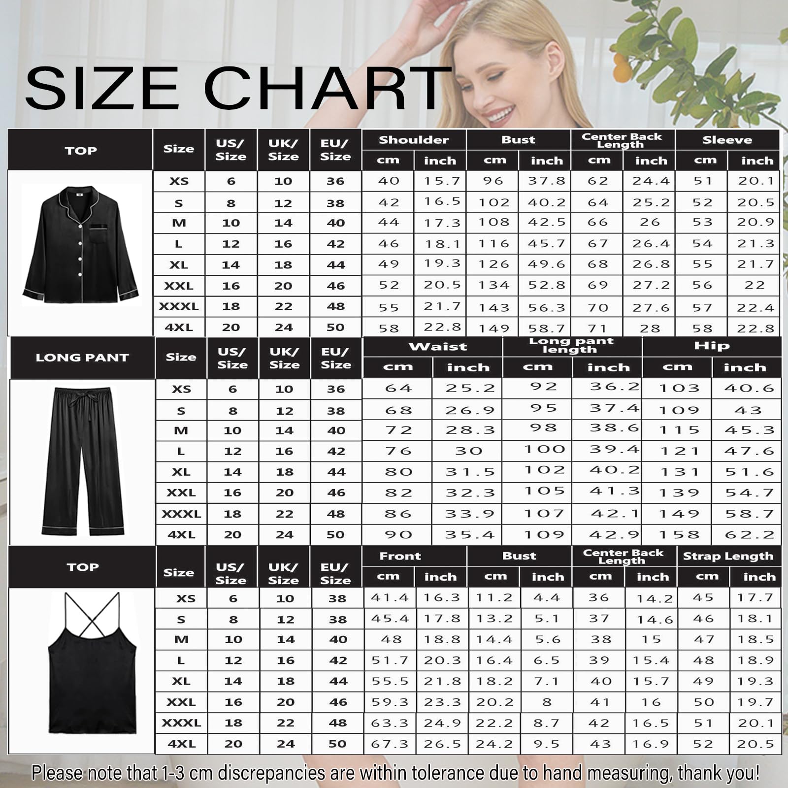 WJing Yi Jia Conjunto largo de pijama de satén de seda para mujer, 3 piezas, sexy, camisola, ropa de dormir, conjunto de pijama sedoso, ropa de descanso, pijamas XS-4XL