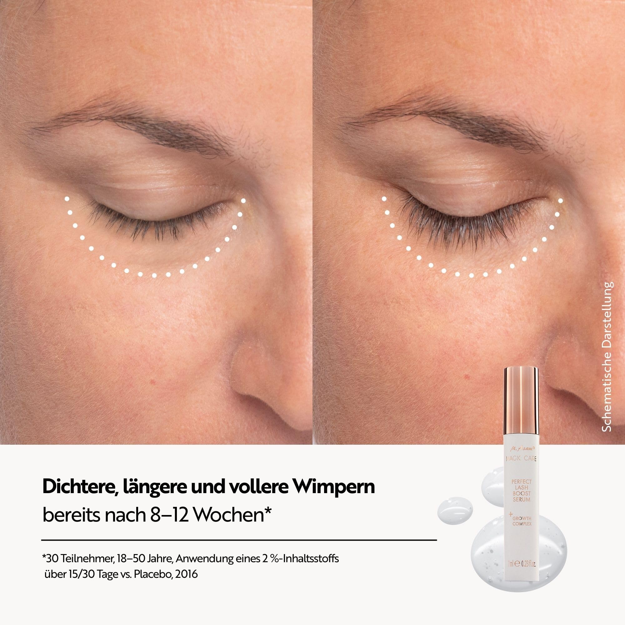 M. Asam MAGIC CARE Perfect Lash Boost Serum (7 ml) – Wimpernserum volle Wimpern & ausdrucksstarke Augenbrauen, stimuliert die Follikel der Wimpern & verbessert ihren Halt, vegan