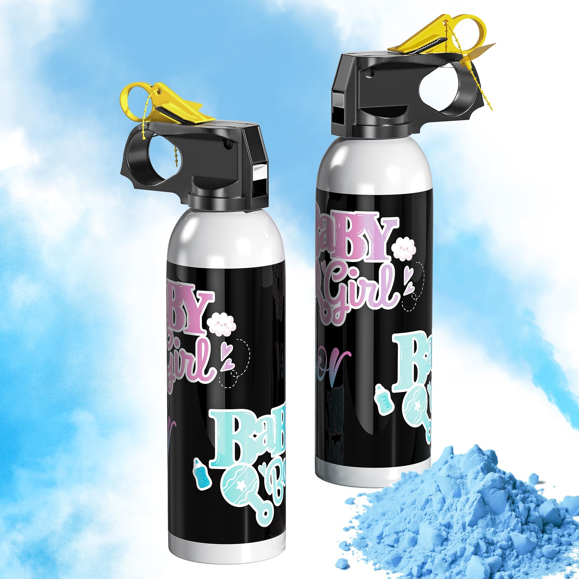 2 Pack Blue Gender Reveal Fire Extinguisher Color Blaster for Baby Boy Gender Reveal