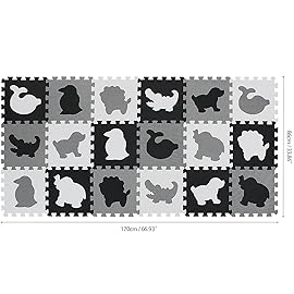 qqpp EVA 18 Tiles Baby Play Mat for Playing, Interlocking Foam Floor Mats for Tummy Time & Crawling, Flooring Tiles with Animals Puzzle for Kids. QP-51(ADL) b18N