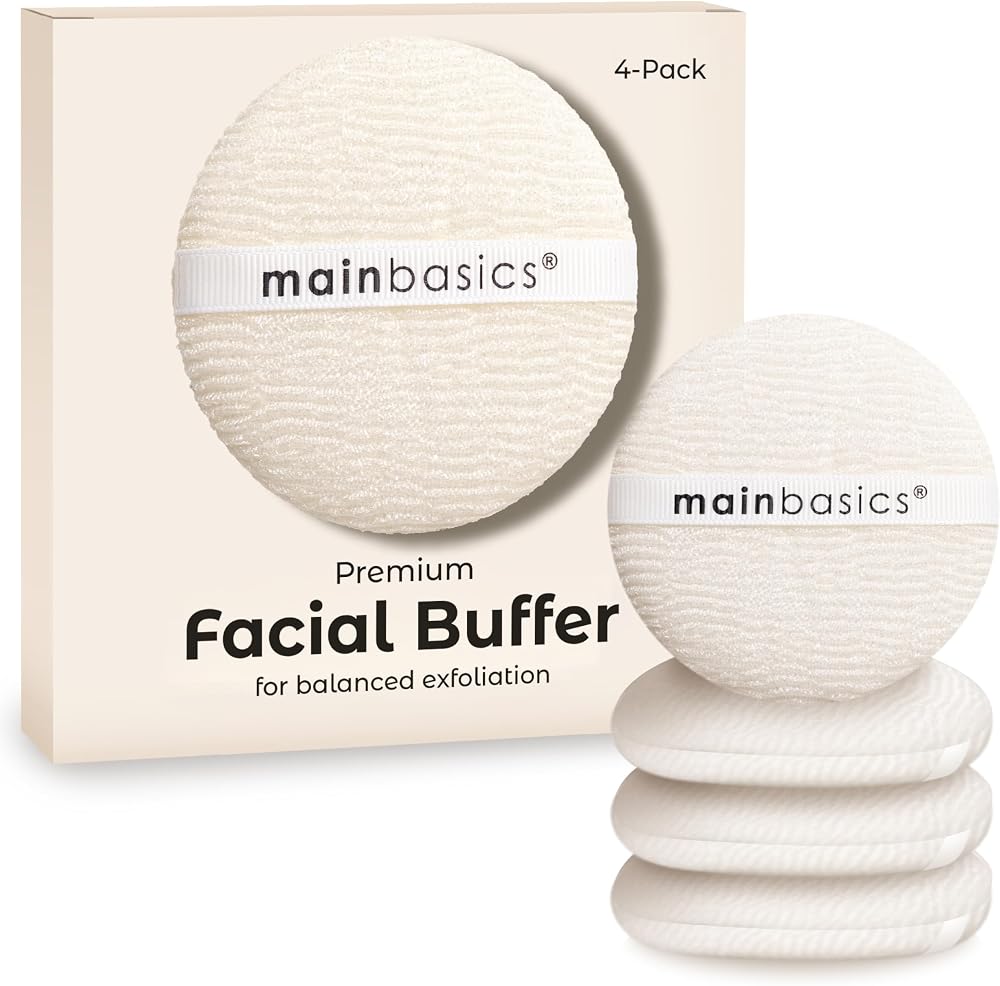 MainBasics Face Scrubber Exfoliator Pads 4-Pack