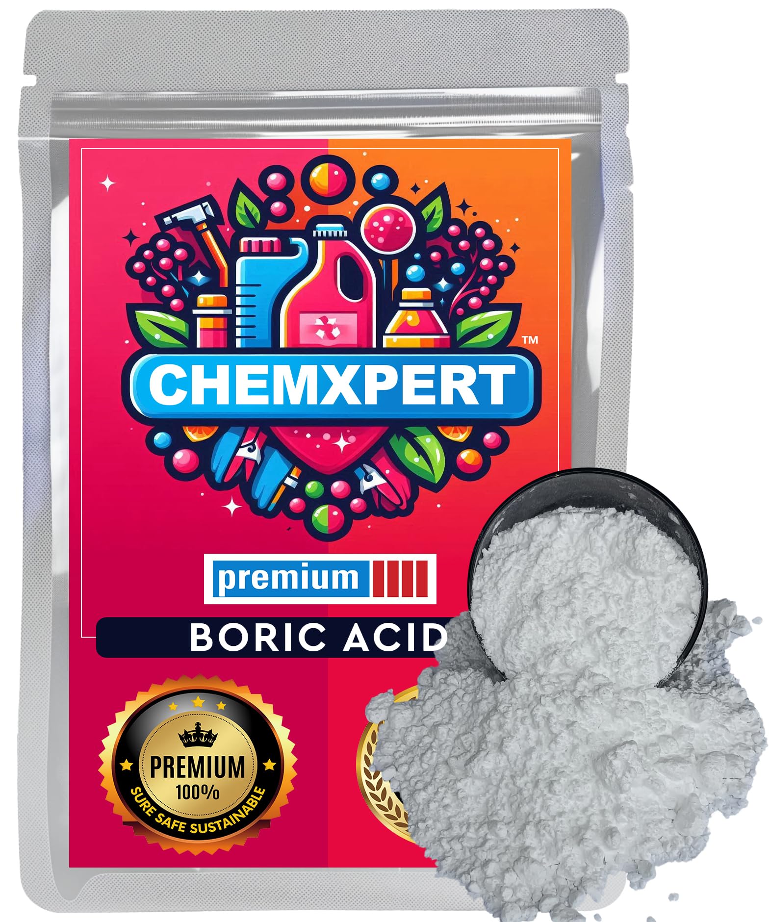 CHEMXPERT Boric Acid Powder - 3 Kg | Premium | Boric Acid For Cockroaches | Exceptional Carrom Board Powder | Ants, Termites, Insects Killer/Repellent | Boric Acid for Rice Preservative/Storage-picture-31
