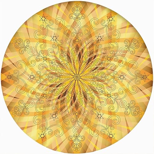 Miniatura 2 de XISUNYA Mantel redondo ajustable con borde elástico, bandas de colores vibrantes con estampado de rayos, se adapta a mesa redonda de 54 pulgadas de