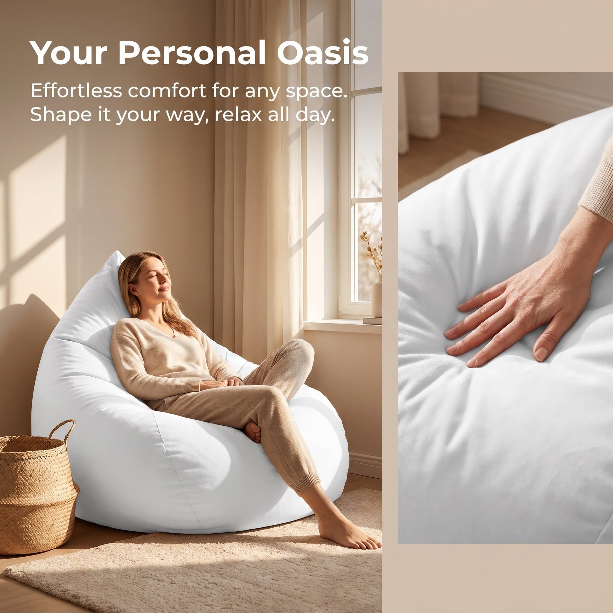 EXCEART 3 Piezas Funda Interior para Sillón Tipo Beanbag, Malla