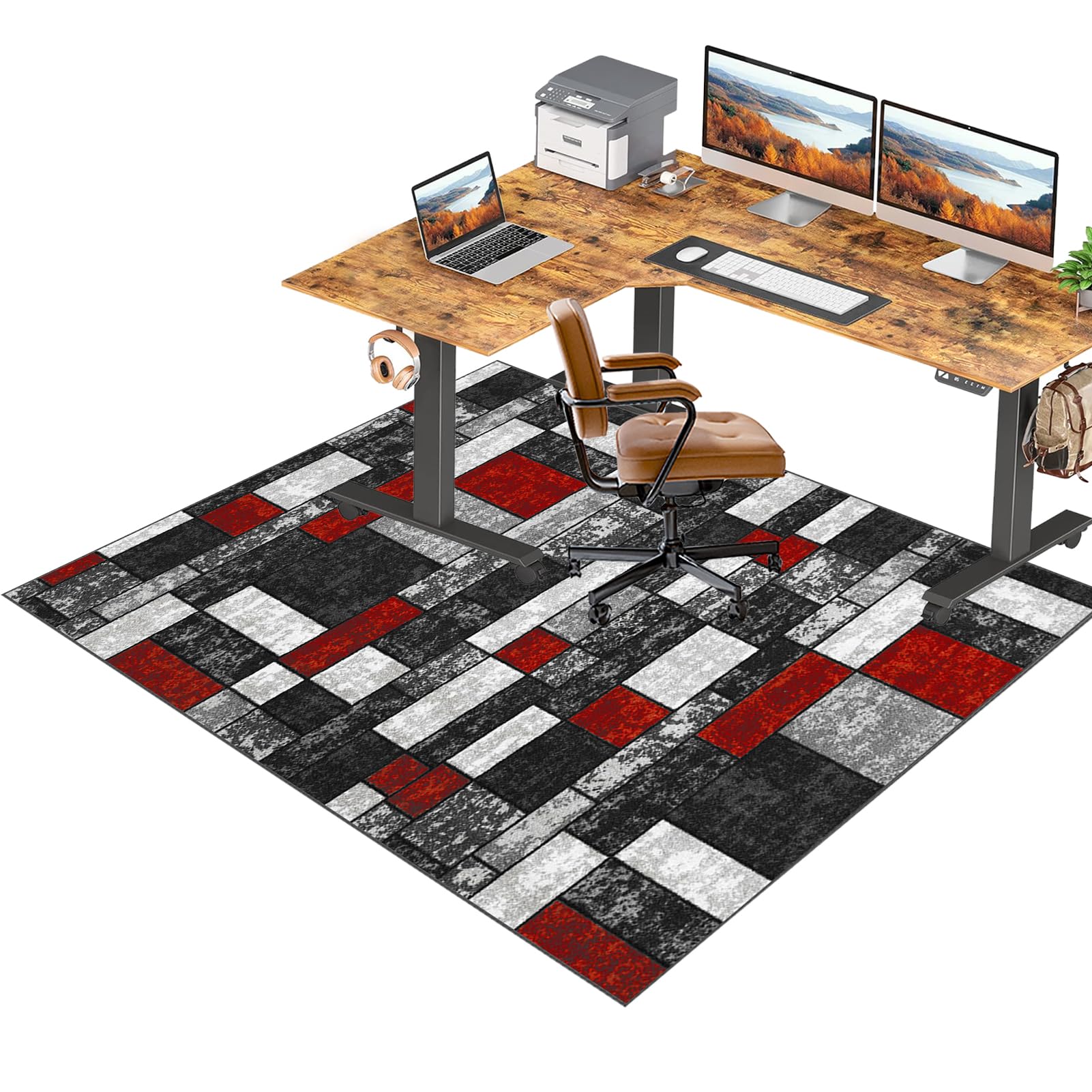 RxiBeFuw 100 x 140 cm Office Gaming Chair Mat for Carpet Computer Chair Mat for Hardwood Floor Carpet Protector Mat Gaming Rug Desk Chair Mat Floor Mat for Office Chair on Carpet โ image 1