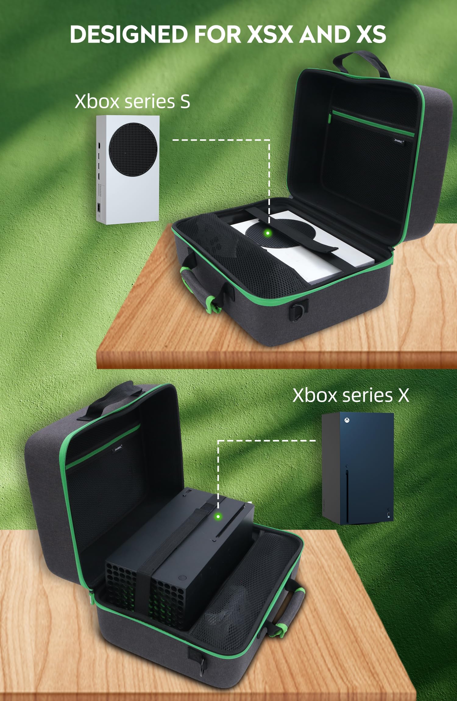 Étui de transport 2 en 1 pour Xbox Series X/S, sac de rangement de voyage pour console Xbox Series S, manettes et accessoires pendant le voyage, gris, Étui de transport pour console Xbox Series X