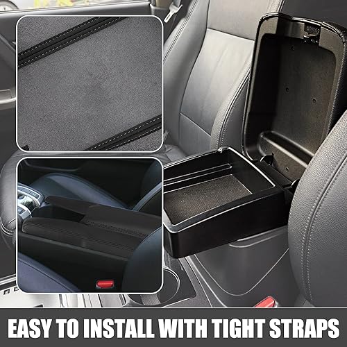 Miniatura 4 de A ABSOPRO Funda protectora para reposabrazos de piel sintética negra de repuesto para Honda Civic 2016-2021 (juego de 1)