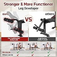 Vista 2 de OPPSDECOR Multi-Function Weight Bench Set with Squat Rack Leg Extension & Leg Curl Adjustable Workout Bench for Full Body Fitness Foldable