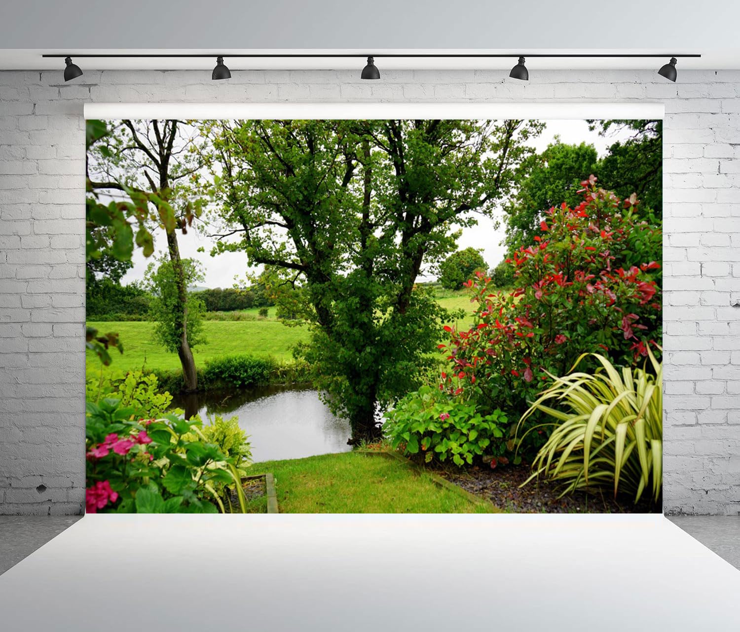 Toile de fond pour paysage printanier 3 x 2,1 m