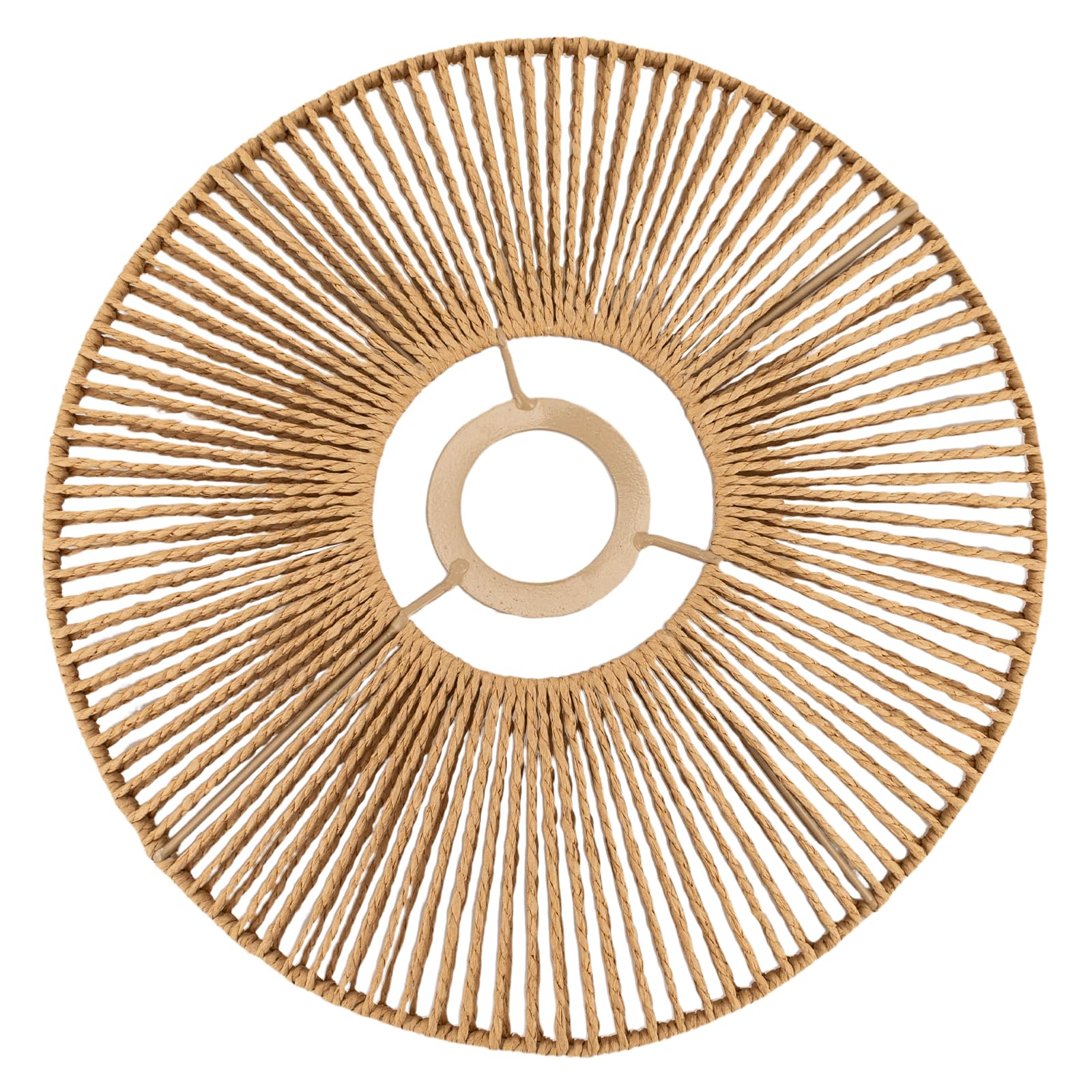 Abat-jour en rotin tressé, 2 pièces, abat-jour rond en rotin pour lustre, couvre-lampe pour salle à manger