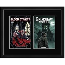 Poster Palooza Black Wood Double Modern Age Comic Book Frame 20.25 x 16.25 With Black Mat - Side by Side 6.625 x 10.25 Display | USA Made