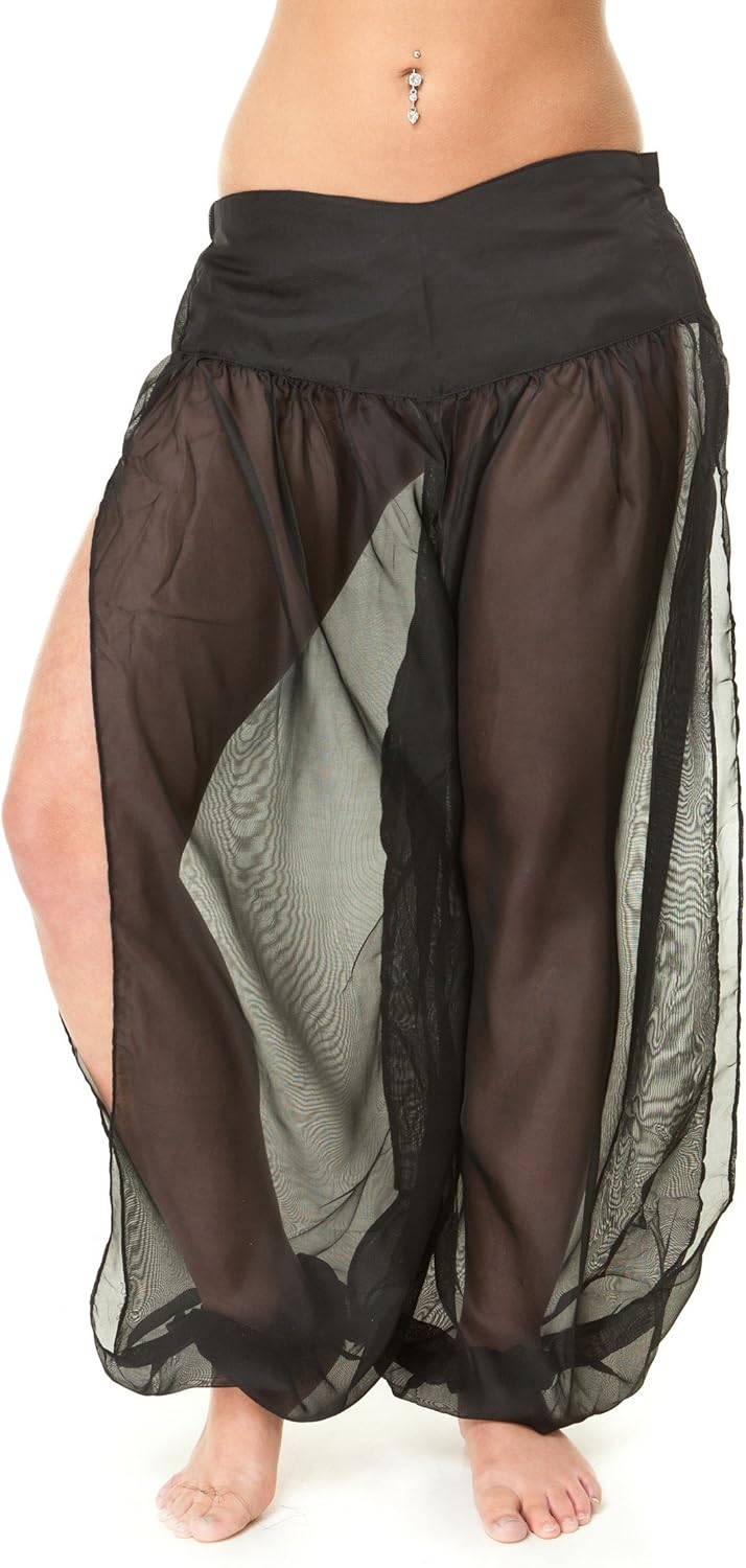 The Turkish Emporium Pantaloni alla Turca Professionali in Chiffon con Cordoncino per Danza del The Turkish Emporium Pantaloni alla Turca Professionali in Chiffon con Cordoncino per Danza del