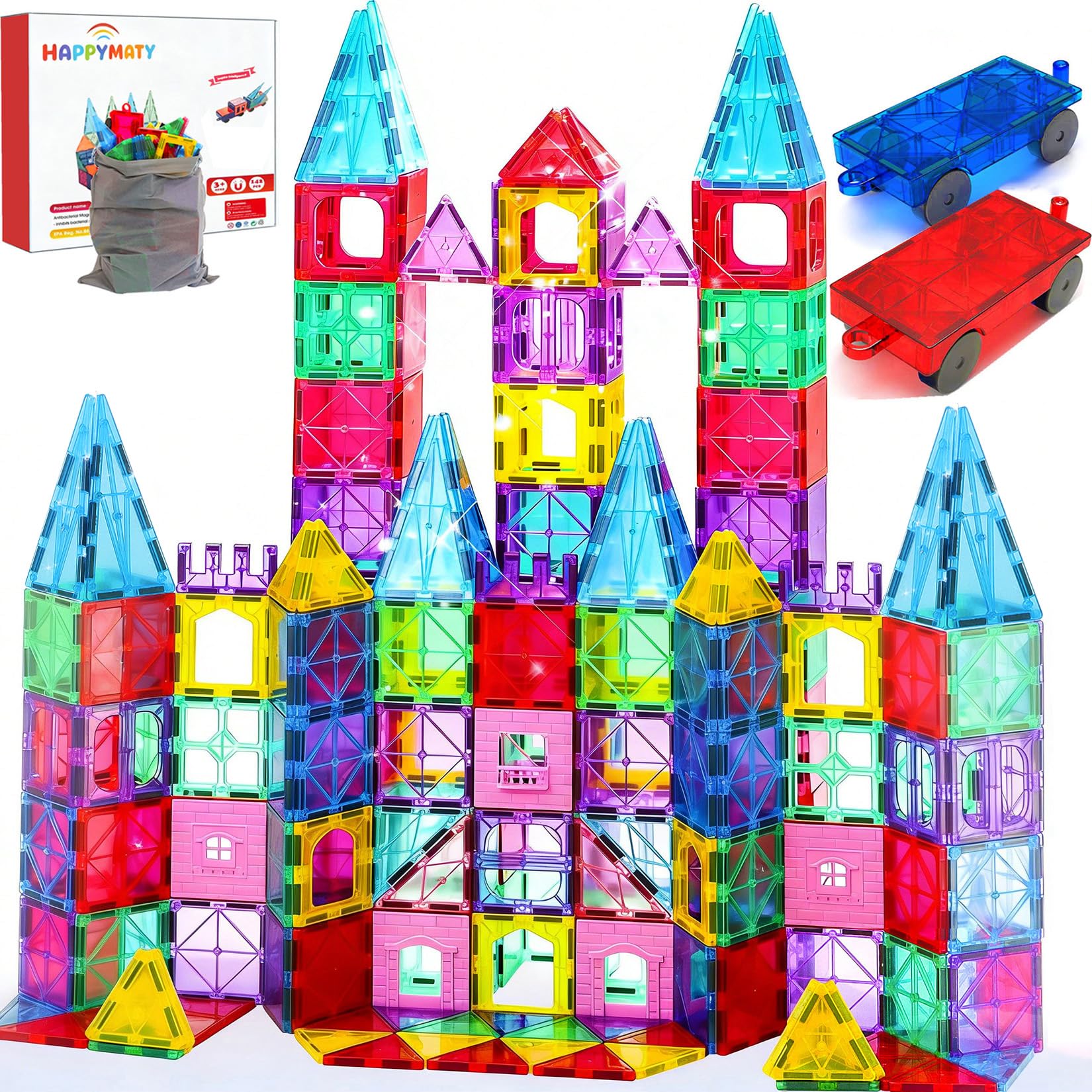 HAPPYMATY Antibacterial Magnetic Tiles