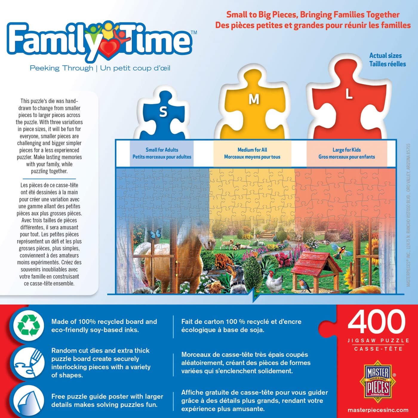 MasterPieces 400 Piece Jigsaw Puzzle For Adults, Family, Or Youth - Peeking Through - 18"x24"