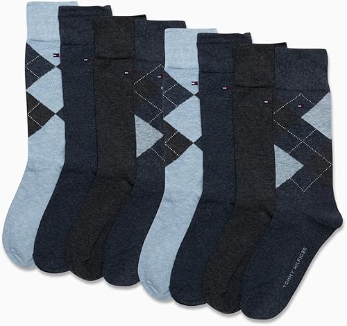 Miniatura 3 de Tommy Hilfiger Calcetines de vestir para hombre, paquete de 8 calcetines elásticos cómodos para hombre, calcetines de trabajo transpirables para