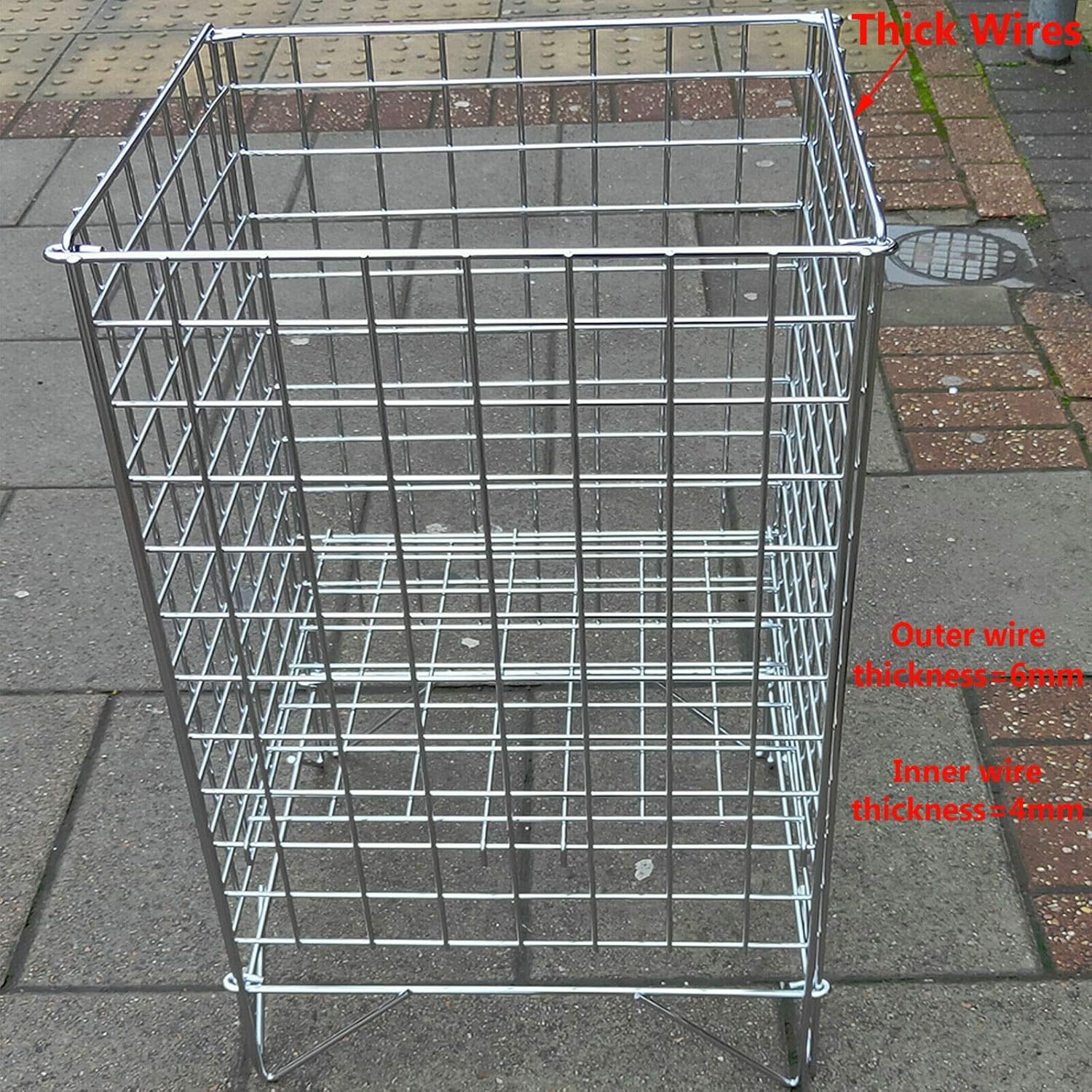 New White Dump Bin Basket Retail Merchandising Display Storage Bin In 2 Sizes (Chrome 62cm(Heavy