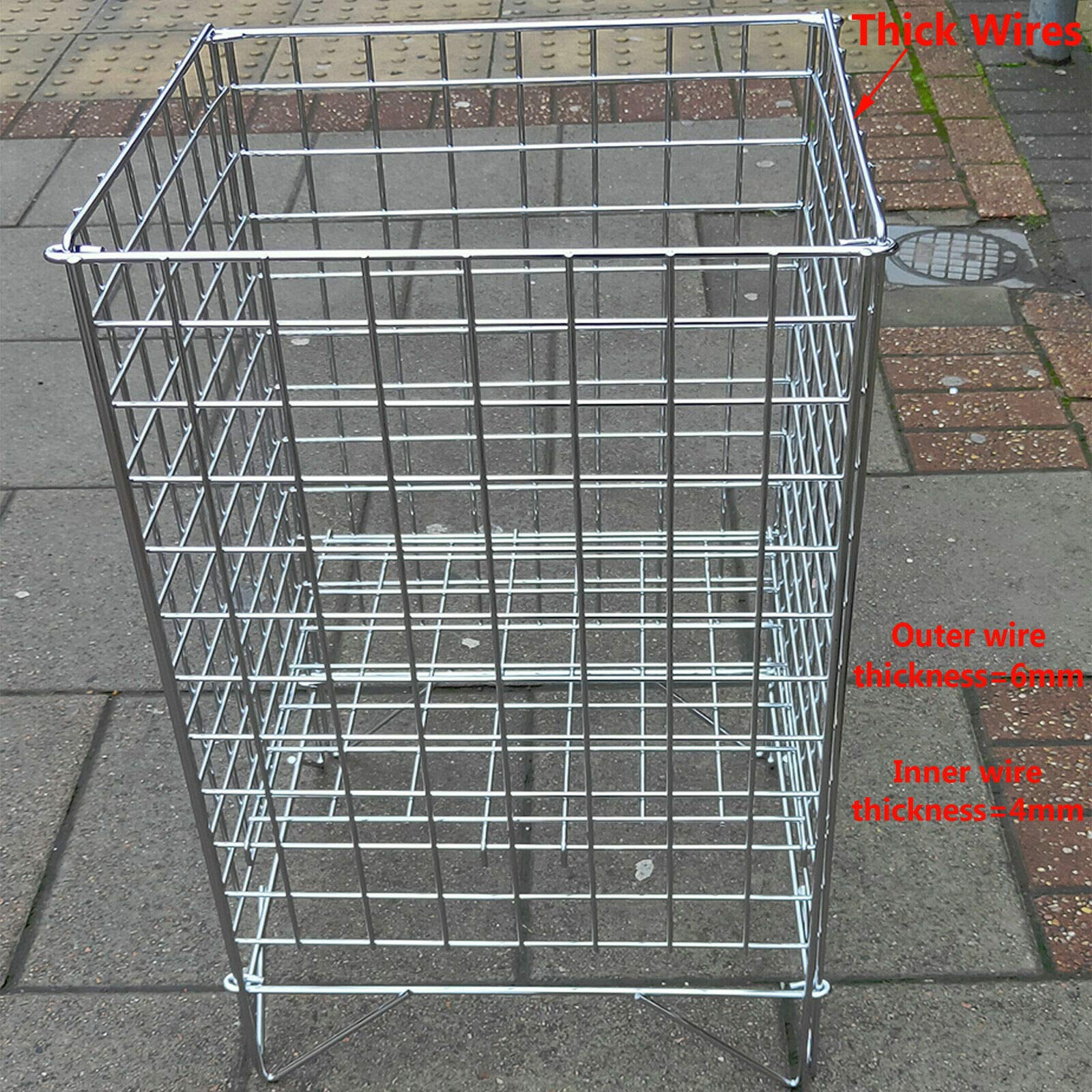 Complete Retail Solutions Ltd White New Dump Bin Basket Retail Merchandising Display Storage Bin In 2 Sizes (Chrome 41Cm(Heavy Duty))